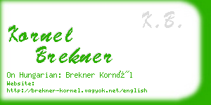 kornel brekner business card